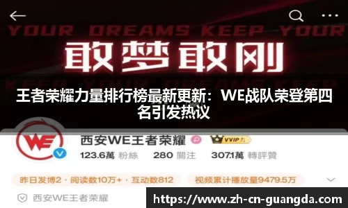 王者荣耀力量排行榜最新更新：WE战队荣登第四名引发热议